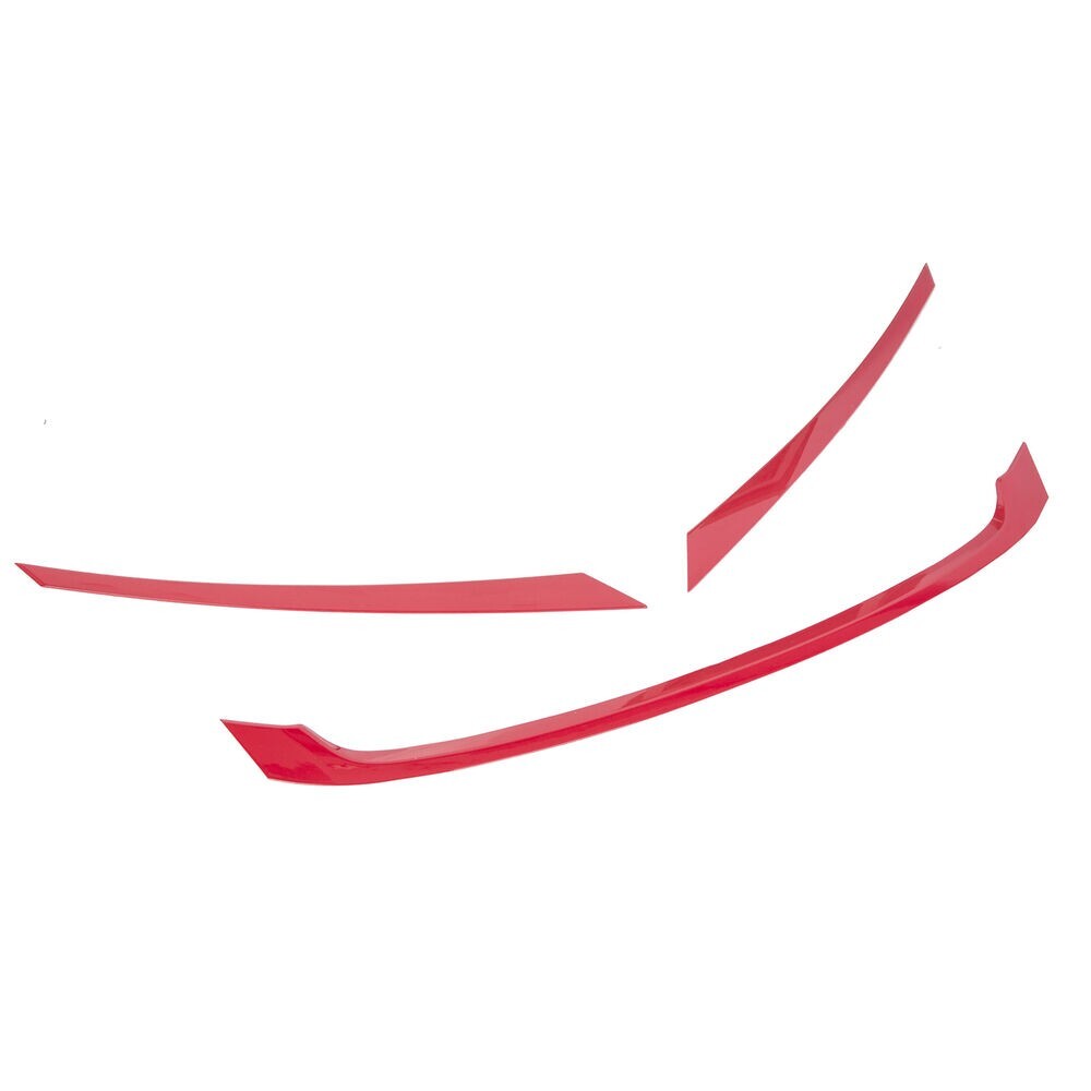 FOR 2016-2021 HONDA CIVIC JDM GLOSSY RED ABS FRONT GRILL TRIM COVER GARNISH- 3PC