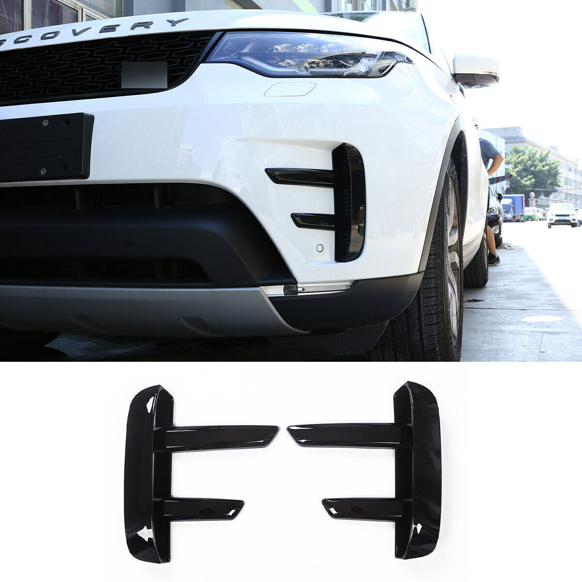 For Land Rover Discovery 5 2017-20 ABS Glossy Black Front Air-inlet Grille Trim