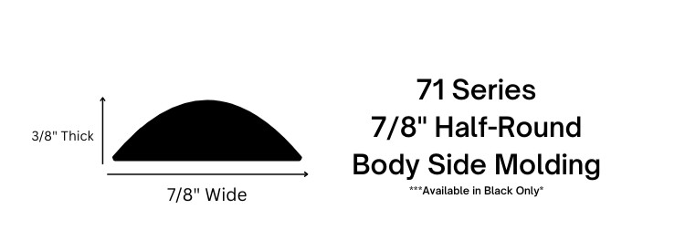 Color Trim 7/8″ x 50′ Black Half-Round Body Side Molding for Cars, Trucks, SUVS