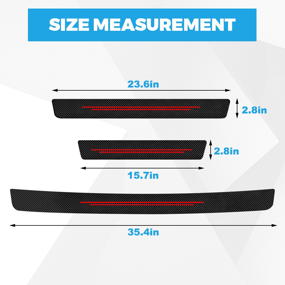 9X For Chevrolet Front & Rear Red Door Sill Scratch Protector Guards Scuff Cover