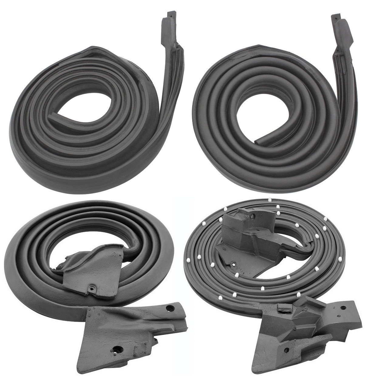 1969-72 GM A Body Door Roof Rail Weatherstrip Rubber Gasket Kit NEW 4 Piece Kit