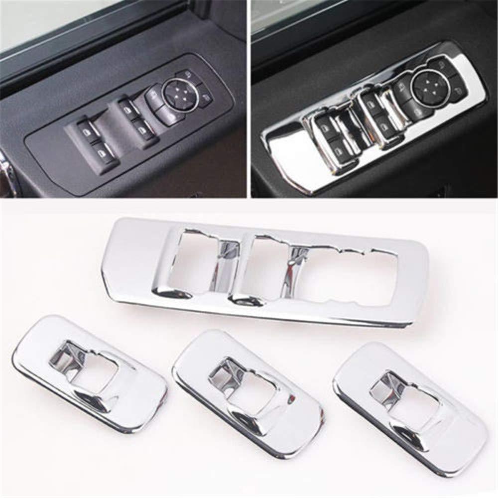 Accessories Window lift switch panel Chrome Cover trim For 2015-2020 Ford F150