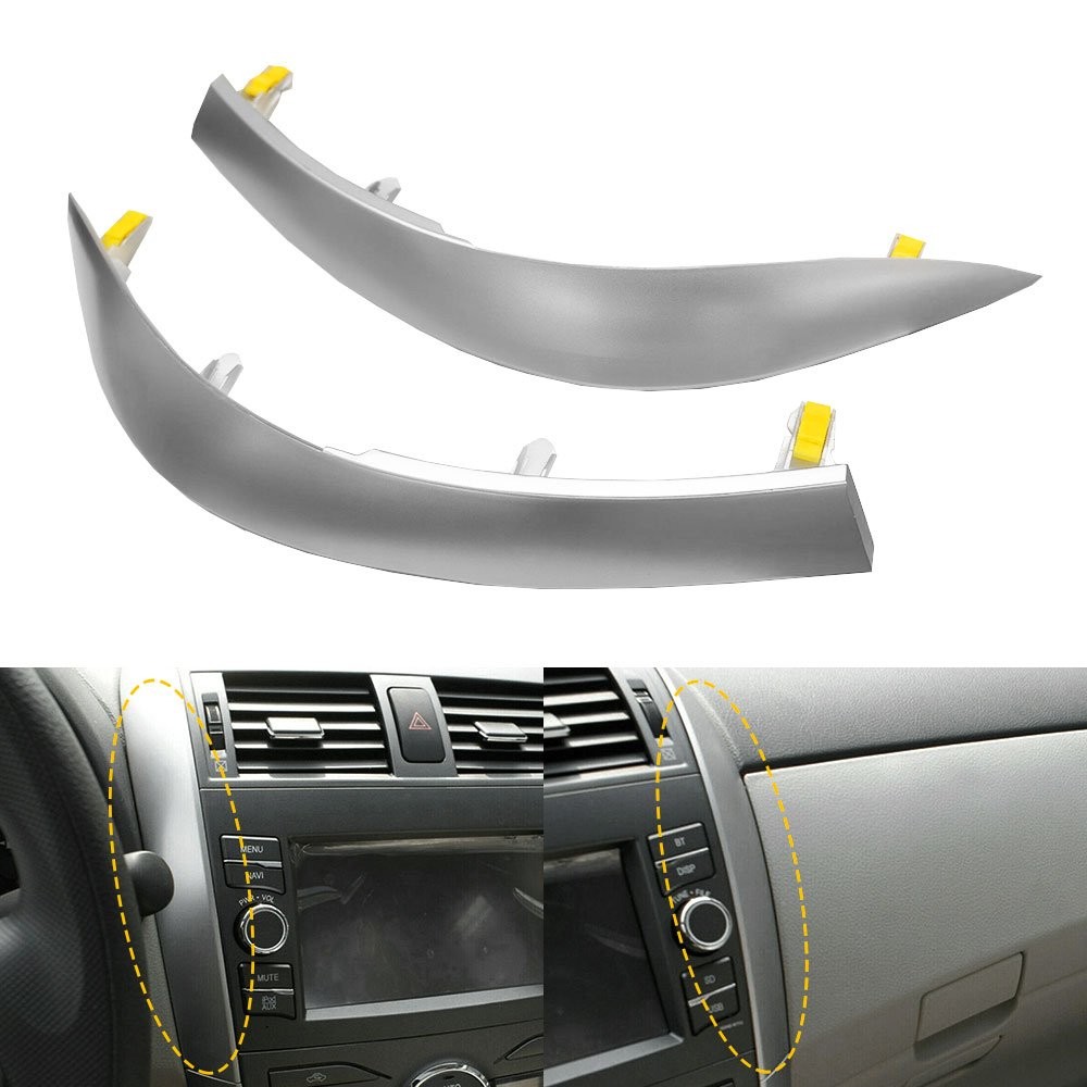 Upper Left+Right Side Central Dashboard Strip Trim For Toyota Corolla 2009-2013