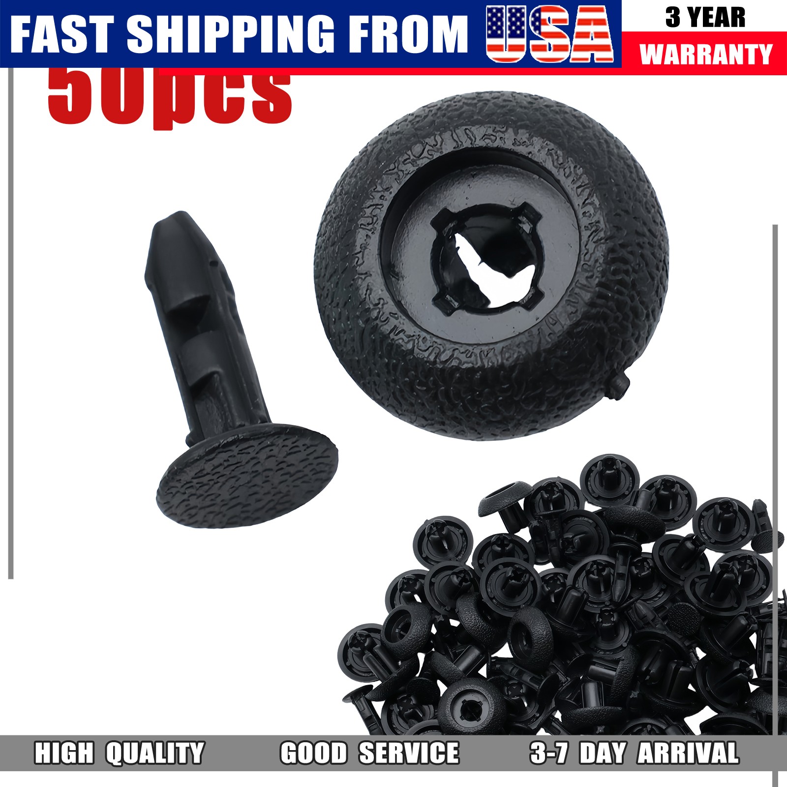 For Toyota 90467-07217 Engine Cover Radiator Support Side Shield Clip 50PCS