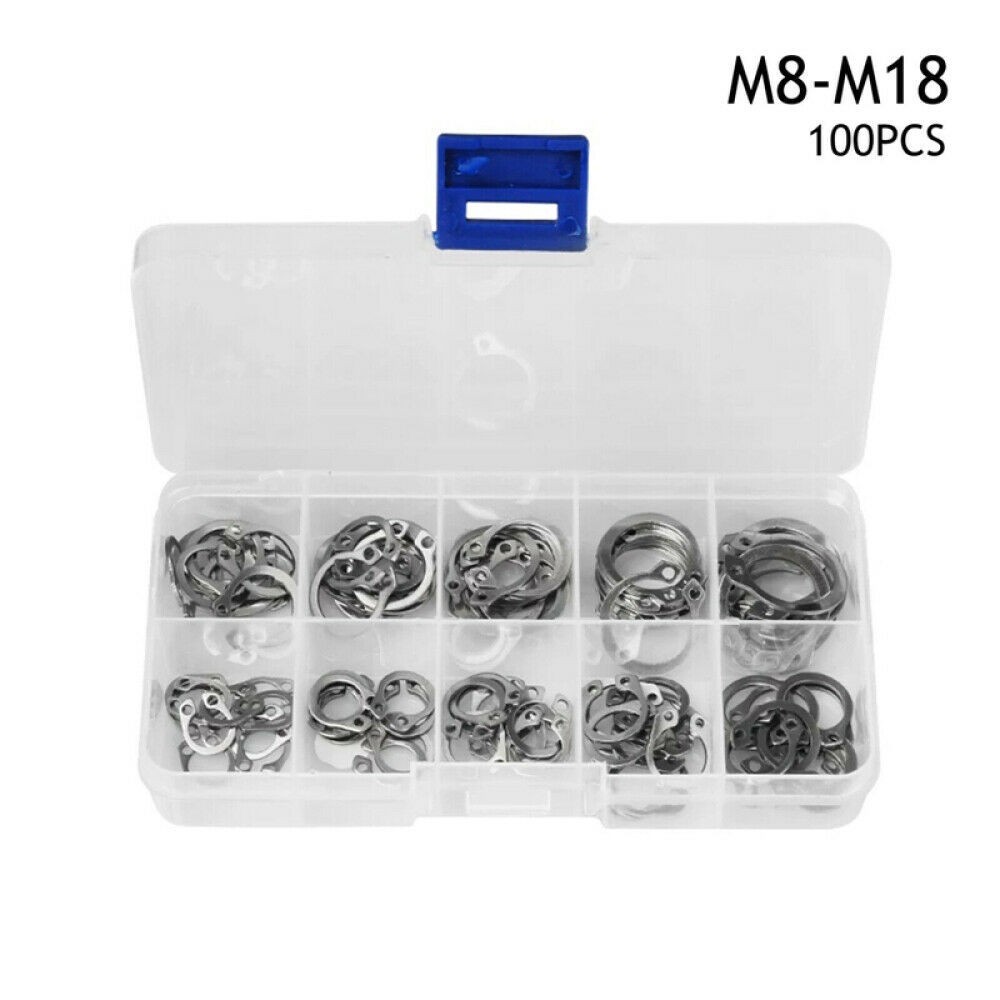1set- 304 Stainless Steel* External Circlip Retaining Ring Assortment 8-18mm Set