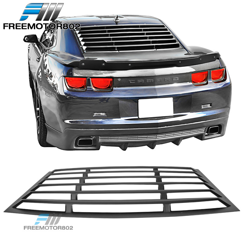 Fit 10-15 Chevy Camaro Rear Window Scoop Louver Rain Sun Guard Cover Black