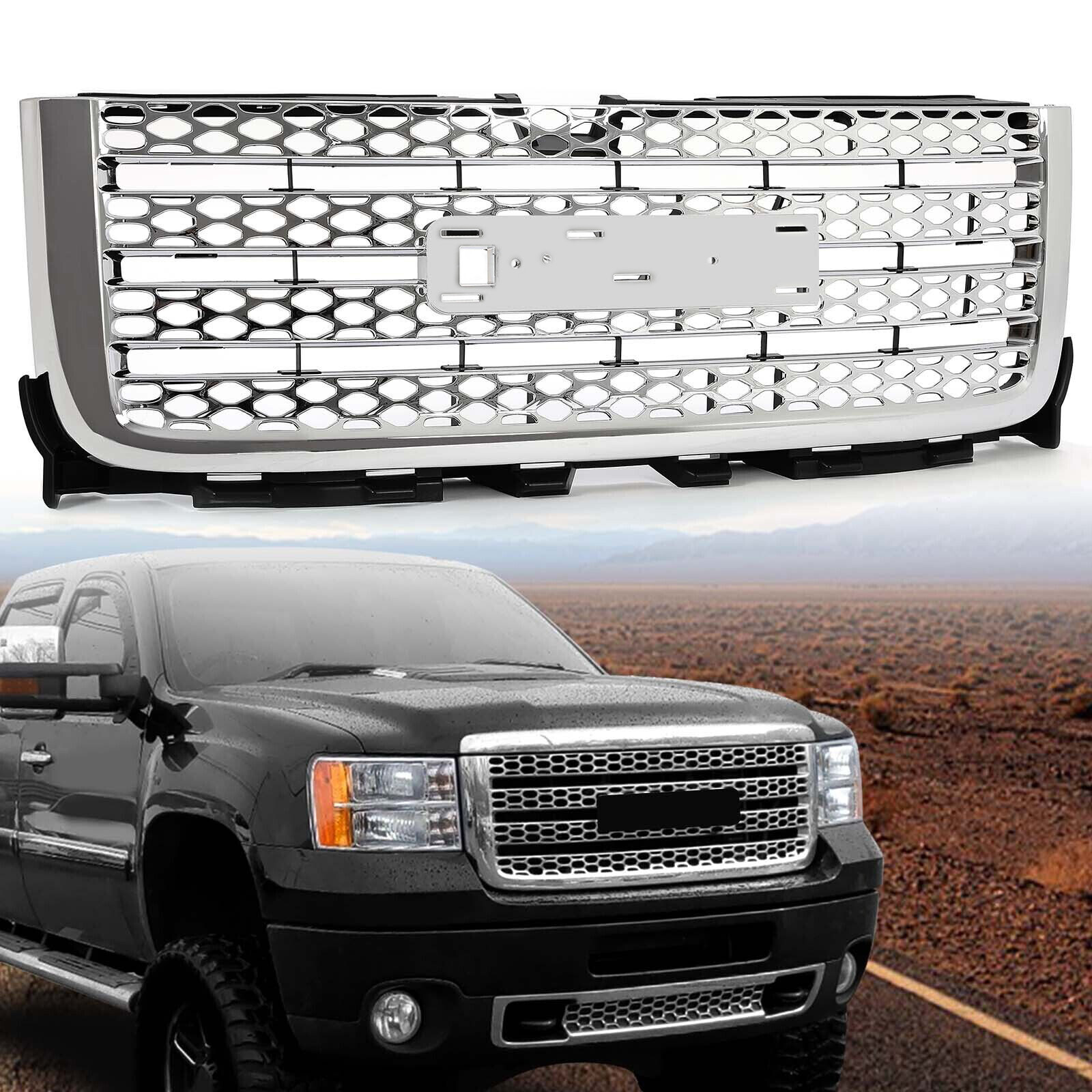 Front Upper Honeycomb Grille Chrome For GMC Sierra 2500/3500 HD 11-14 #20966057