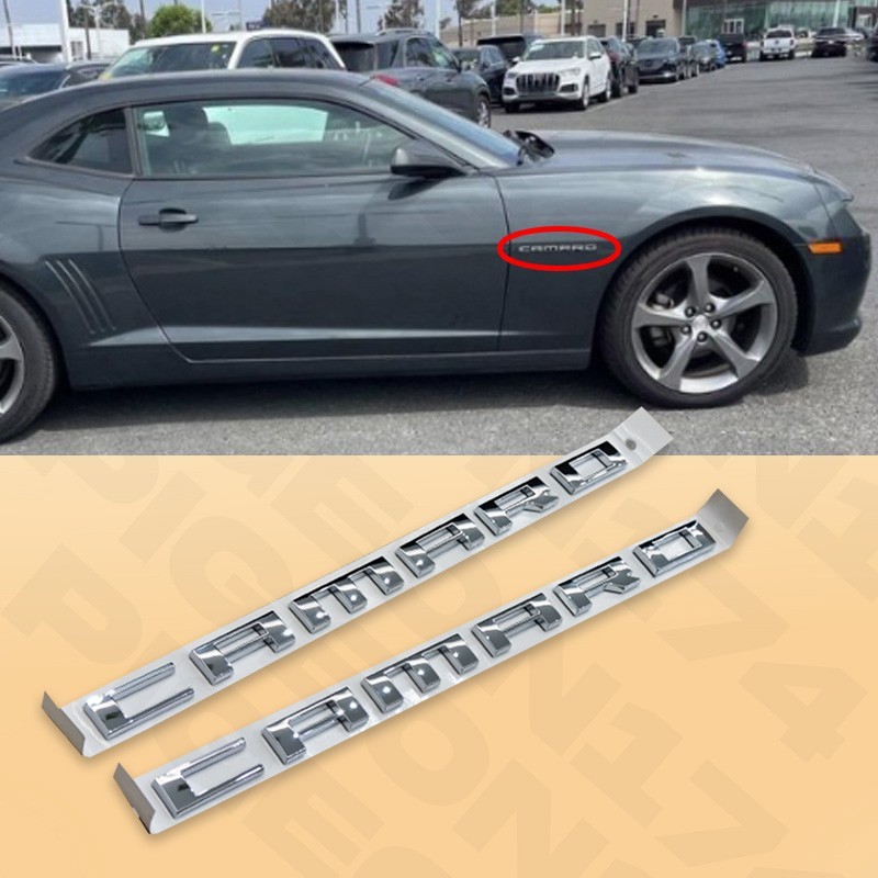 2pcs For CAMARO RS SS ZL1 Z28 Letters Emblem Chrome 2010-2015 Side Fender Badges