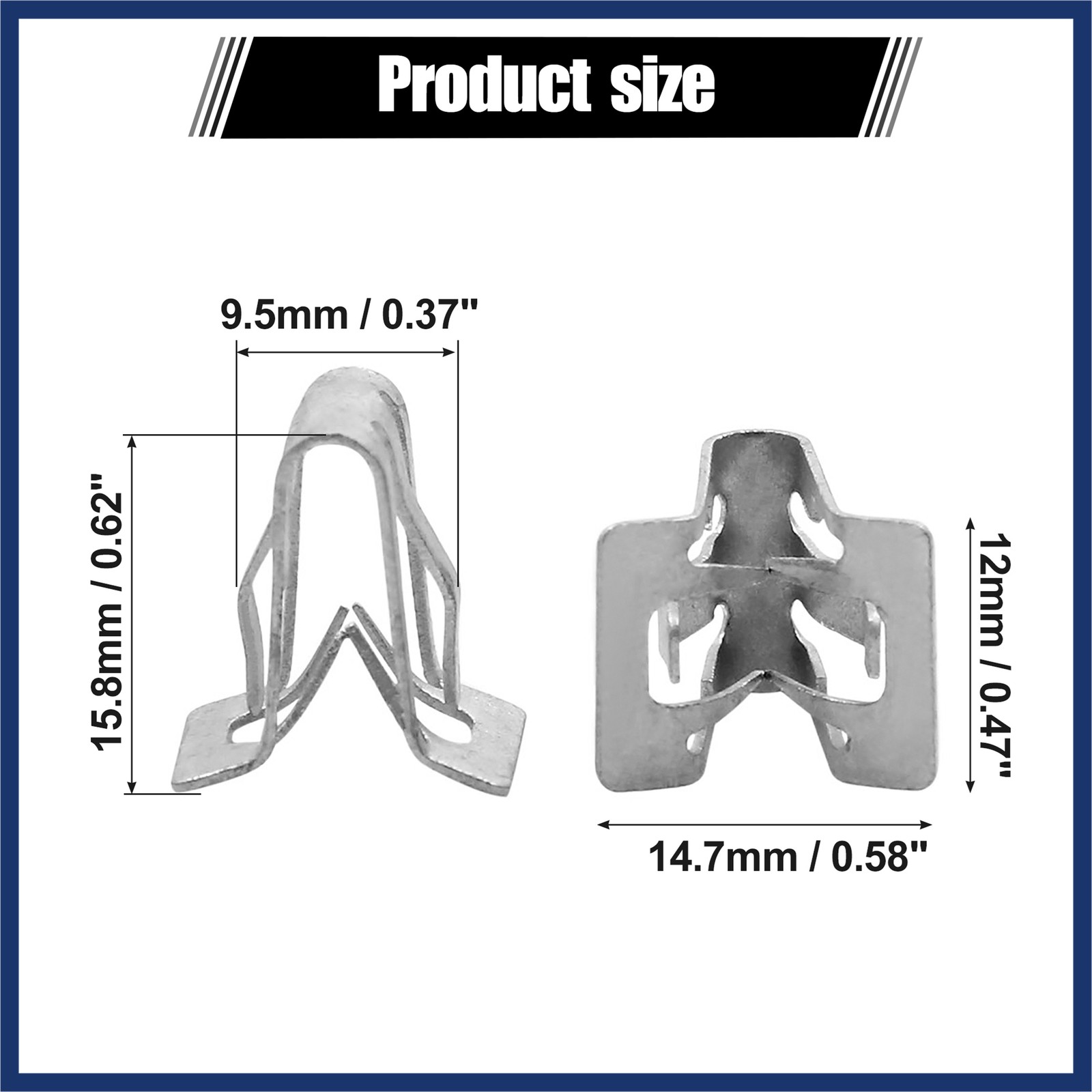 25 pcs Silver Tone Metal Fastener Retainer Dash Dashboard Trim Clip for Auto Car