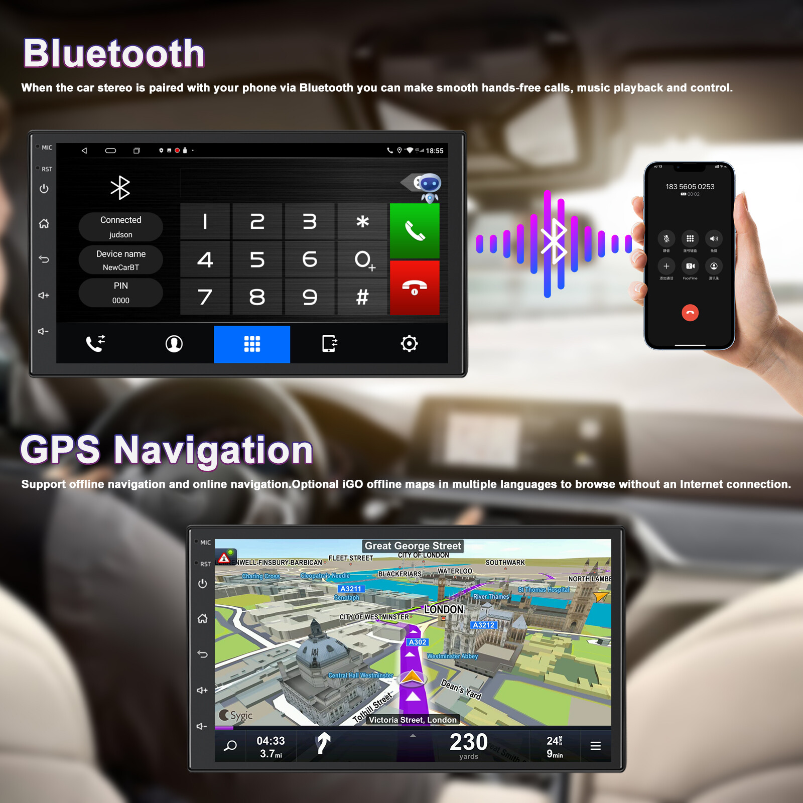 7″ Wireless CarPlay Android Auto Upgrade Kit Radio For Nissan Patrol Y61 2004-15