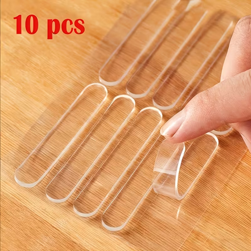 10 Pcs Transparent Silicone Buffer Strip Self-Adhesive Car Door Edge Guard
