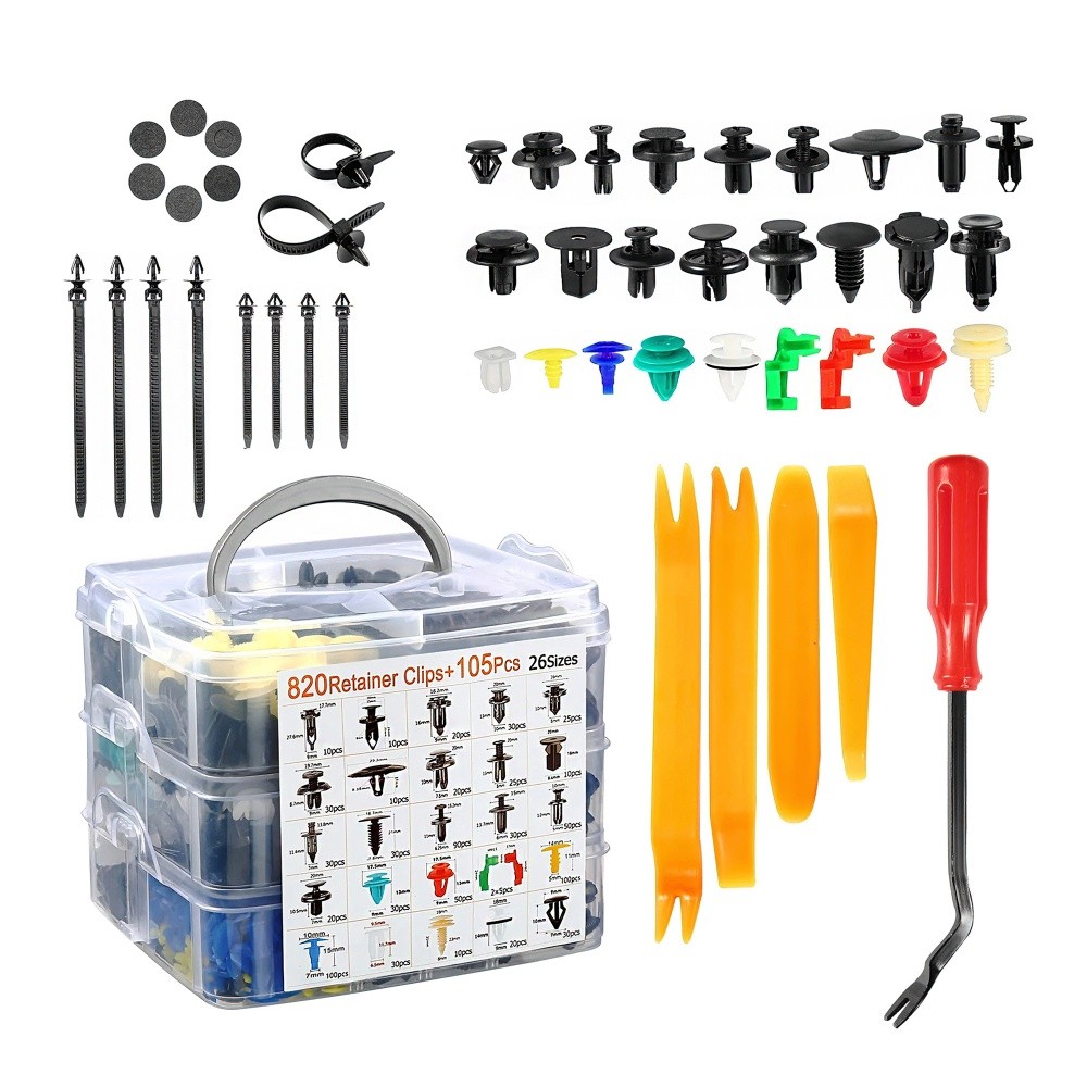 Labwork 925Pcs Car Bumper Retainer Clips Rivets Fasteners Tailgate Handle Rod