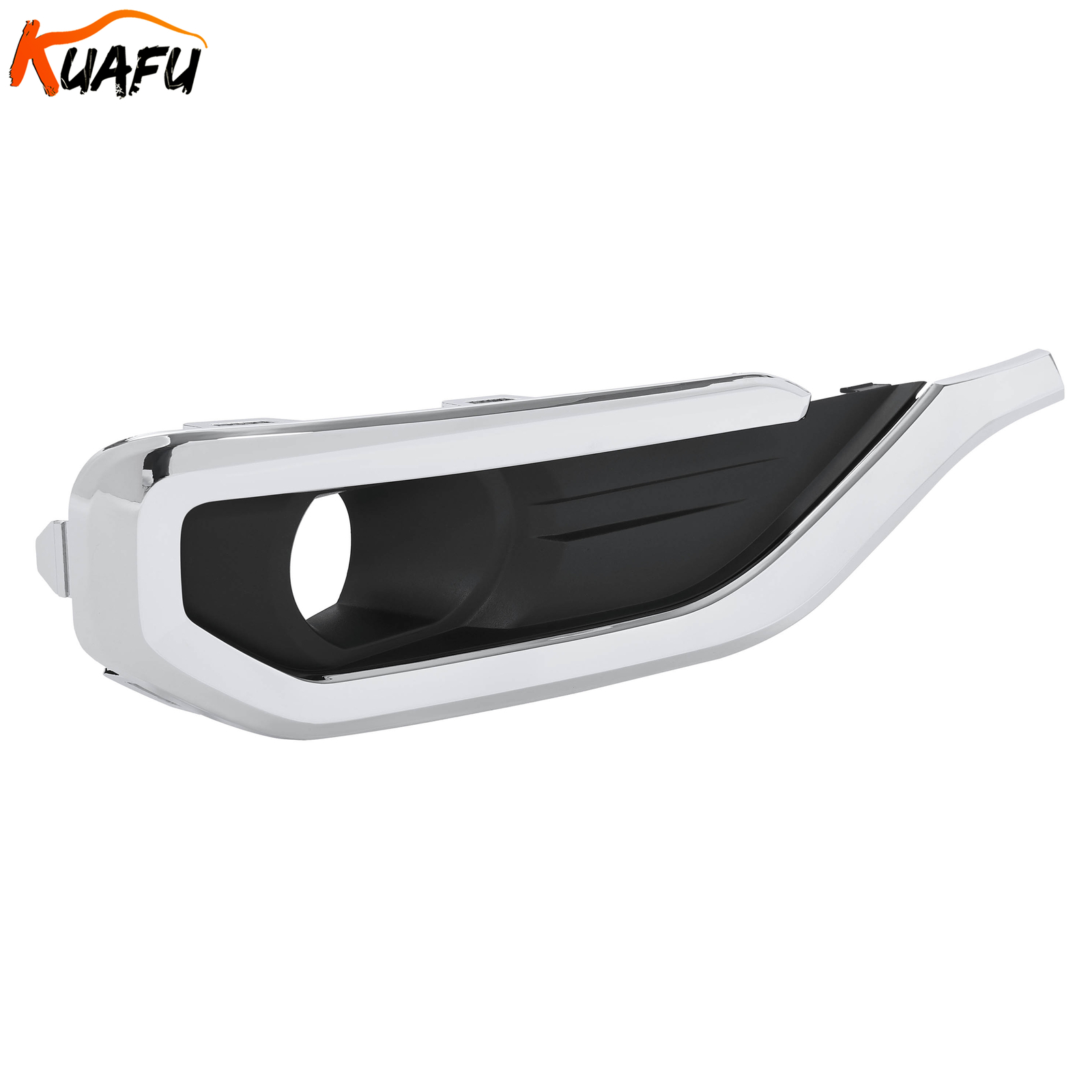 KUAFU Right Side Black Bumper Fog Light Bezel Chrome For GMC Acadia 2017-2019