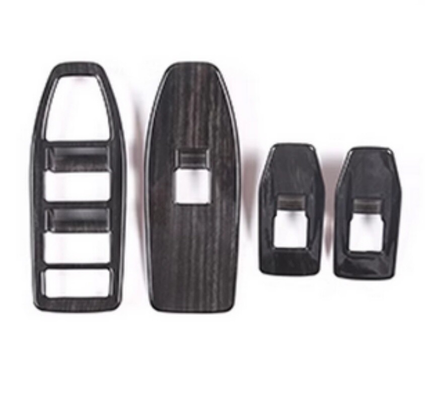 For BMW X1 iX1 2023-2024 Black wood grain glass lifting frame ABS Plastic 4PCS