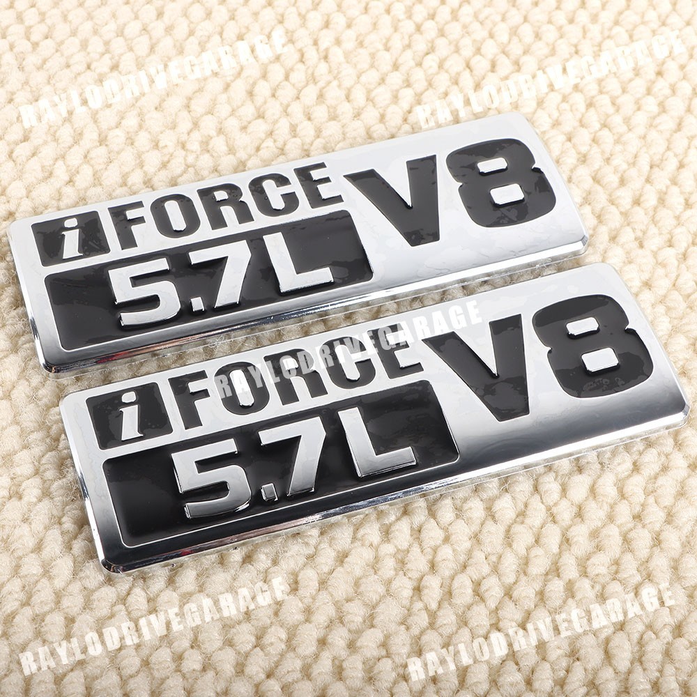 2X Side Door Replacement Badge I Force 5.7L V8 Emblem For Tundra Limited Chrome