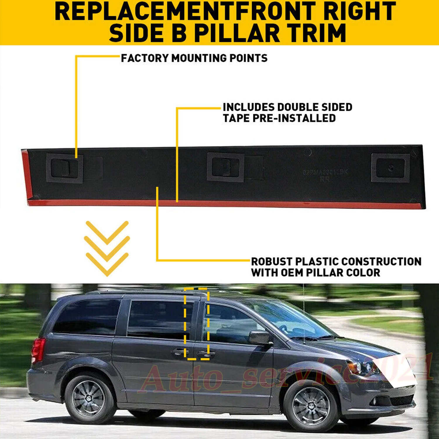 Front RH Door Pillar Molding For Chrysler Town Country For Dodge Grand Caravan