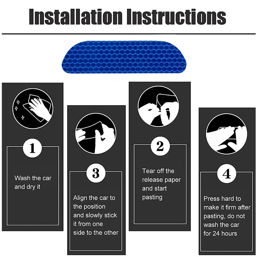 4x Reflective Tape Warning Safety Mark Car Door Stickers Car Accessories Blue