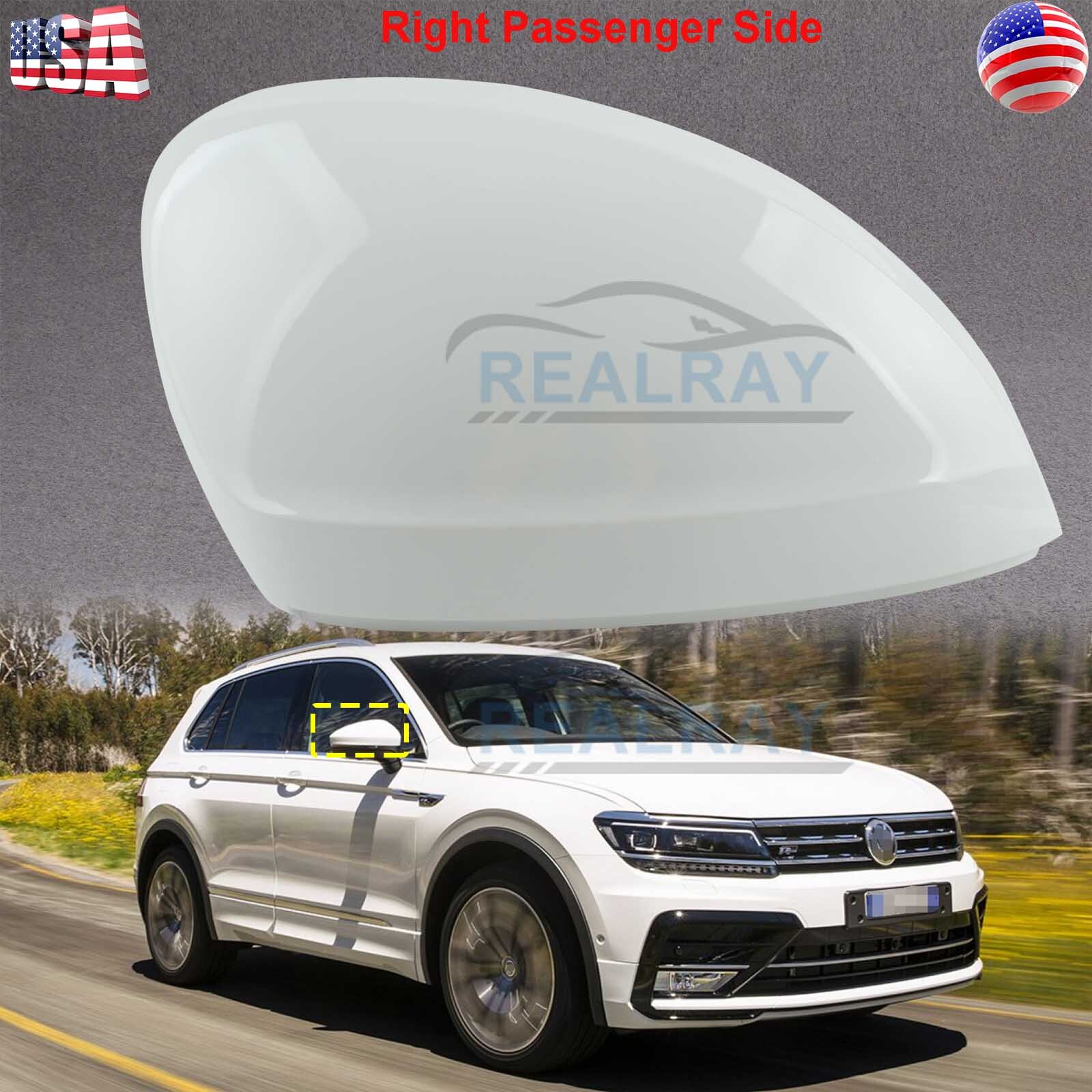 Right RearView Mirror Cover Replace For VW Volkswagen Tiguan 2018-2022 White