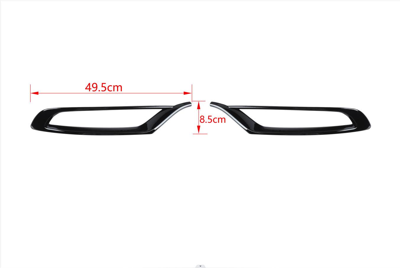 2Pcs Gloss Black Front Fog Light Cover Trim Bezels For Chrysler 300 2015-2023