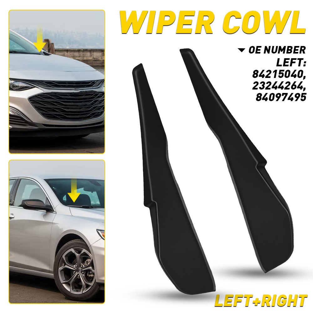 For Chevy Malibu 2016-25 Black Left+Right Air Inlet Grille Cowl Extension Cover