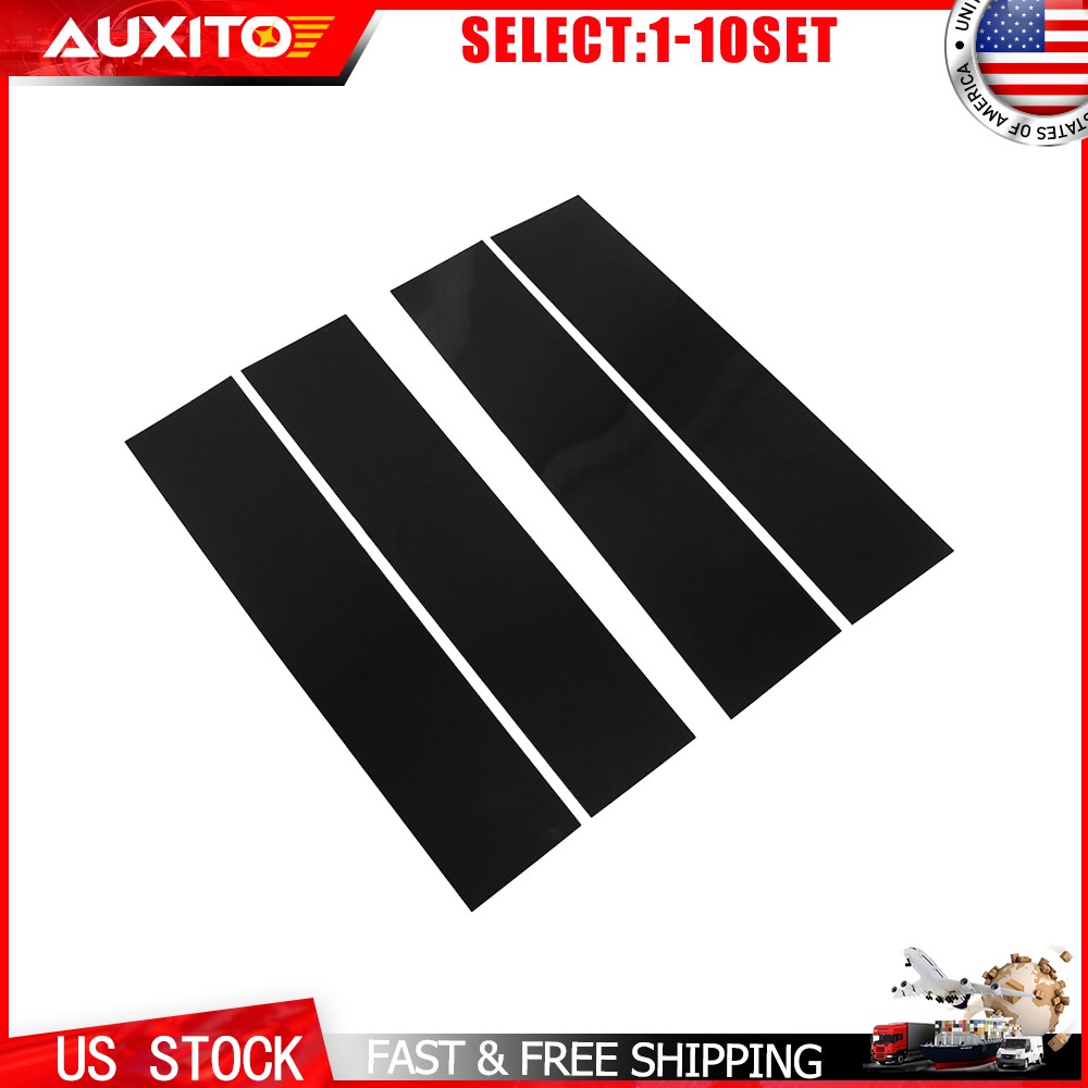 For Ford F-150 2015-21 Glossy Black B Pillar Post Door Window Covers Trim 4-40X