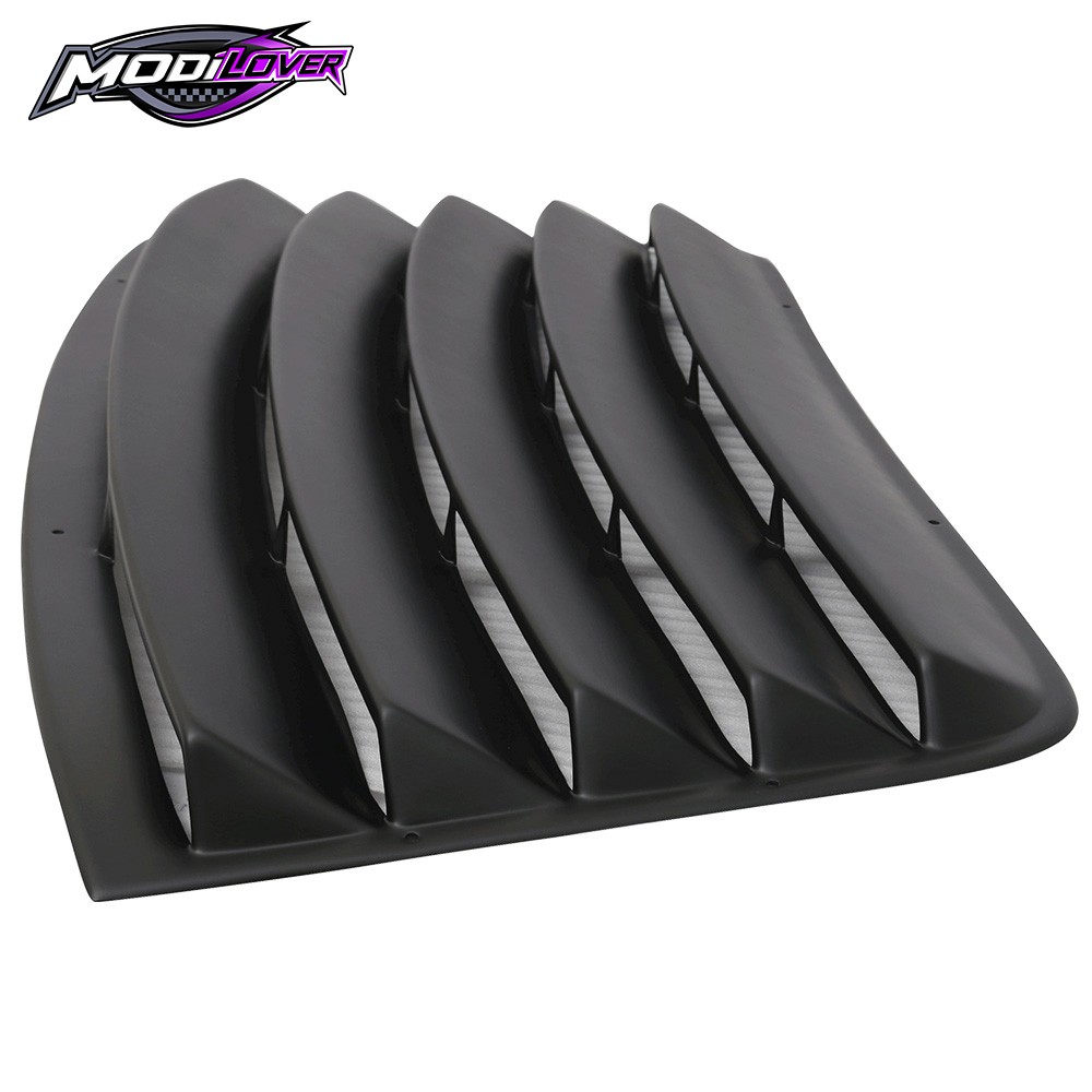 Fits 08-23 Dodge Challenger Rear Window Louver Cover PU Unpainted Black