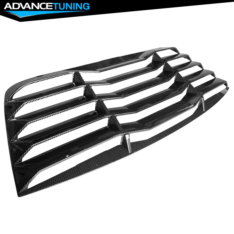 Fits 08-23 Dodge Challenger Carbon Fiber Print Rear Window Louver Sun Shade Vent