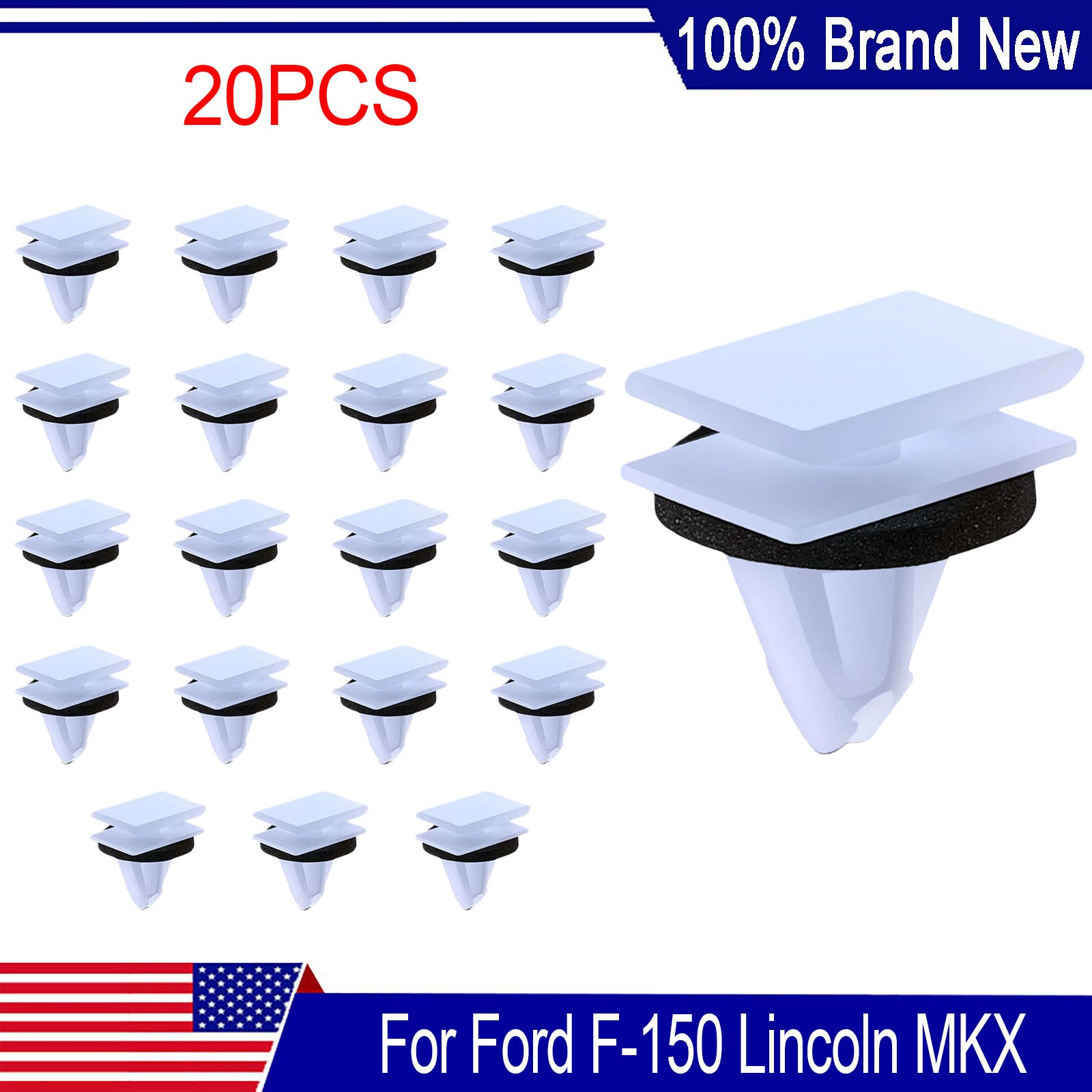 20Pcs For Ford F-150 Lincoln MKX Rocker Panel & Door Moulding Clip Retainer 9mm