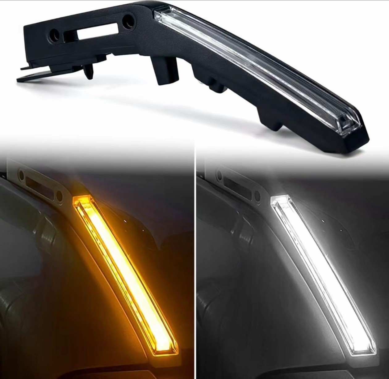 Front Hood Trail Sight LED Light For Ford Bronco 2021+ White DRL Amber Signal