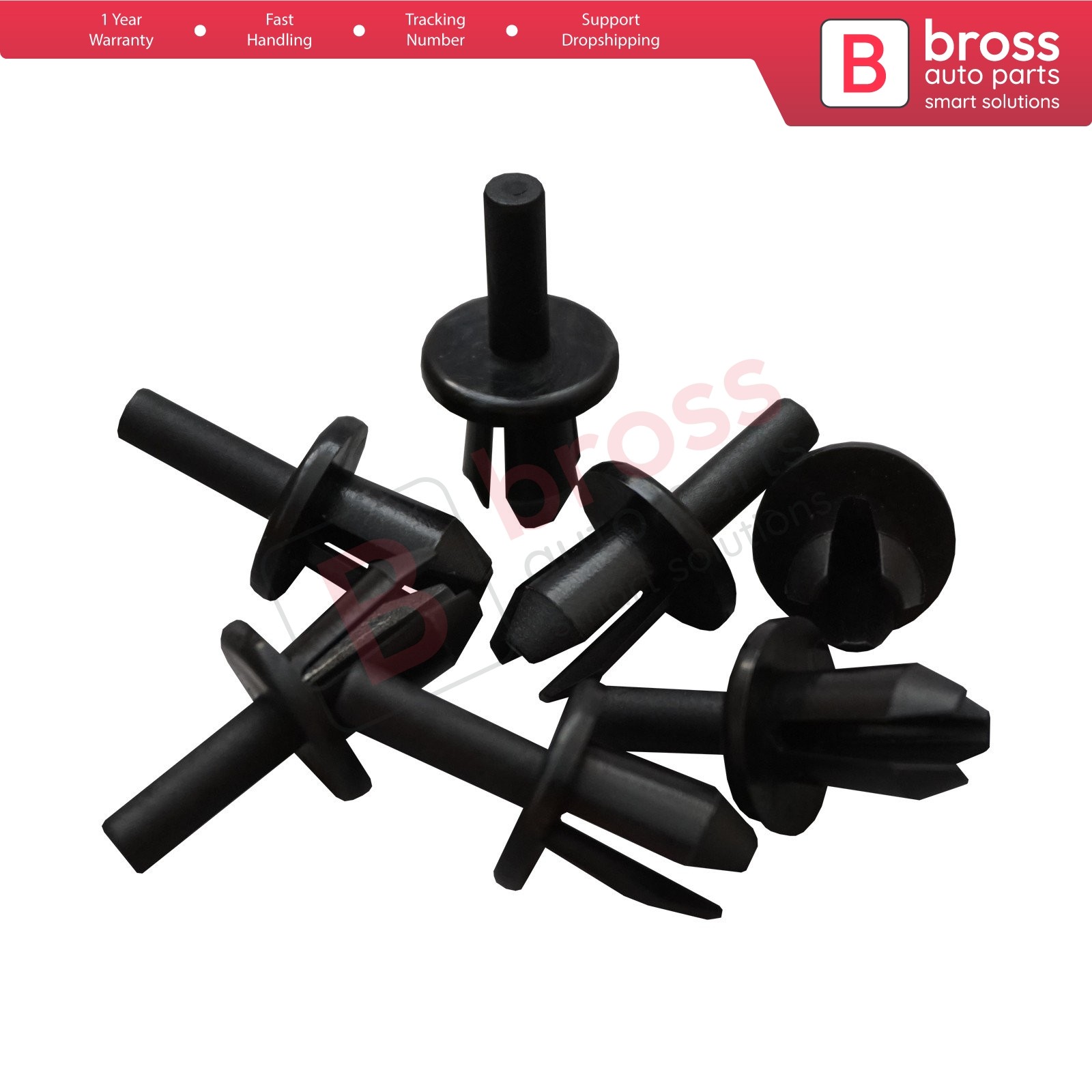 Bross BCF5059 10 pieces. Expanding mounting rivet clamps for Opel: 90450482