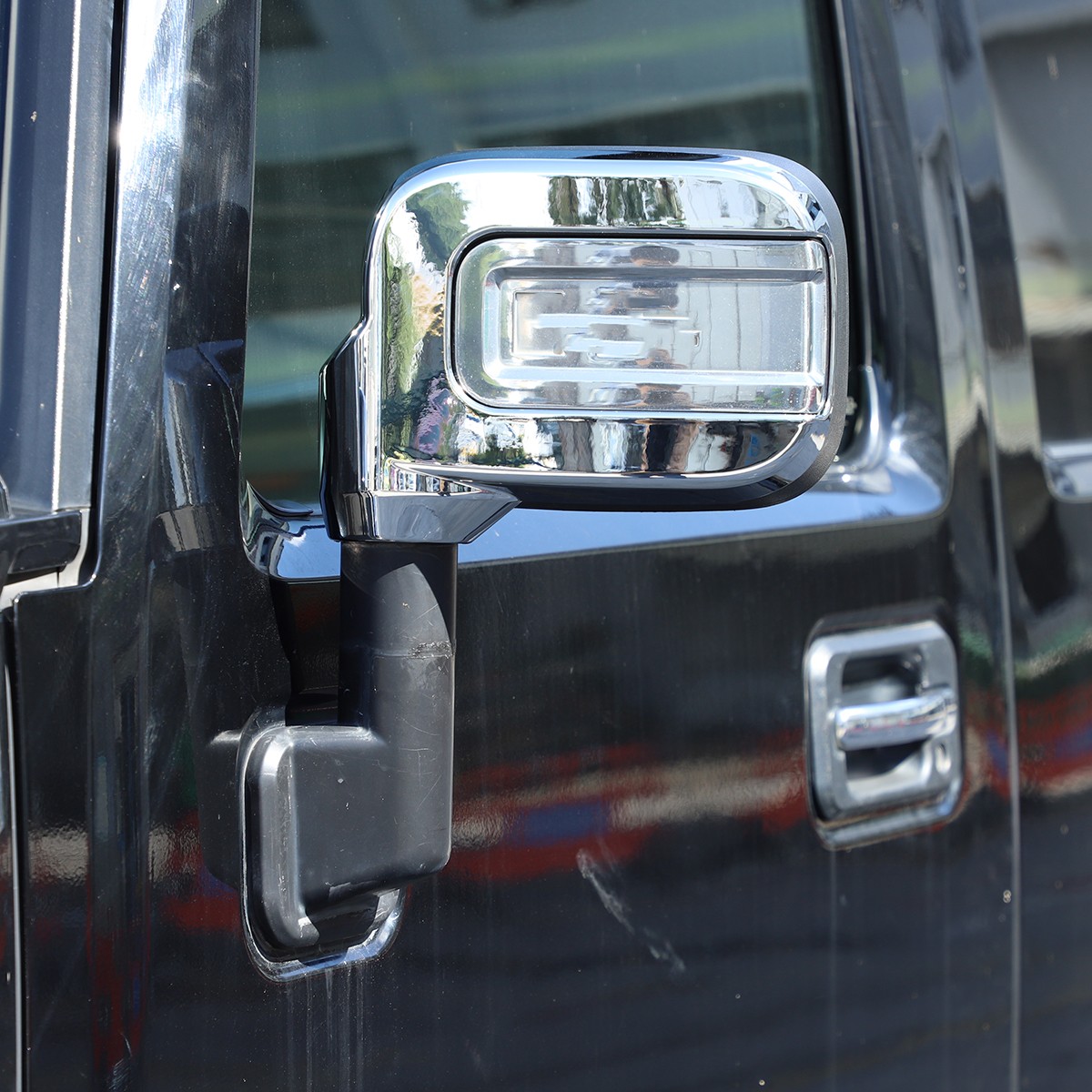 4PCS ABS Chrome Rearview Mirror Cover Cap Silver For Hummer H2 SUV SUT 2003-2009