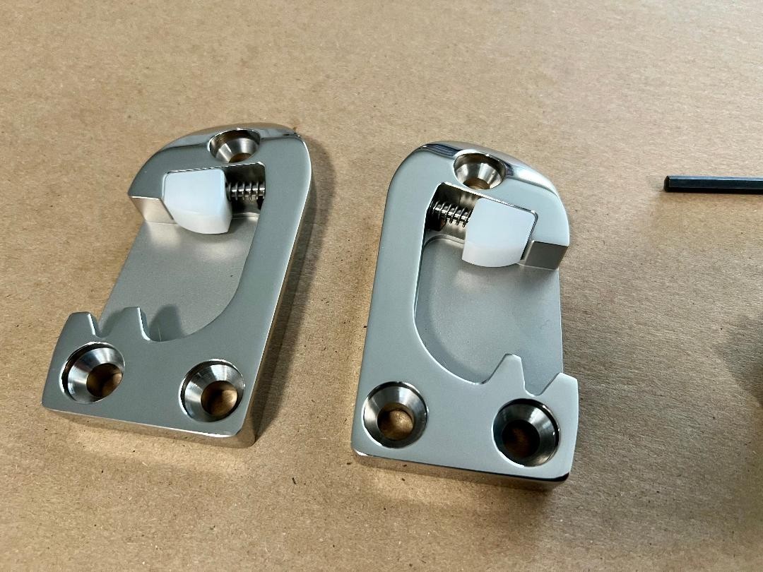 1955-1962 CHEVY STAINLESS BILLET DOOR STRIKERS W/HARDWARE, NEW HIGH QUALITY