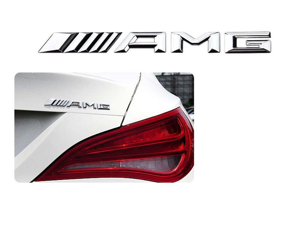 Chrome Rear Trunk Letter Logo 3D Badge Fit For Mercedes 2017+ AMG Emblem Silver
