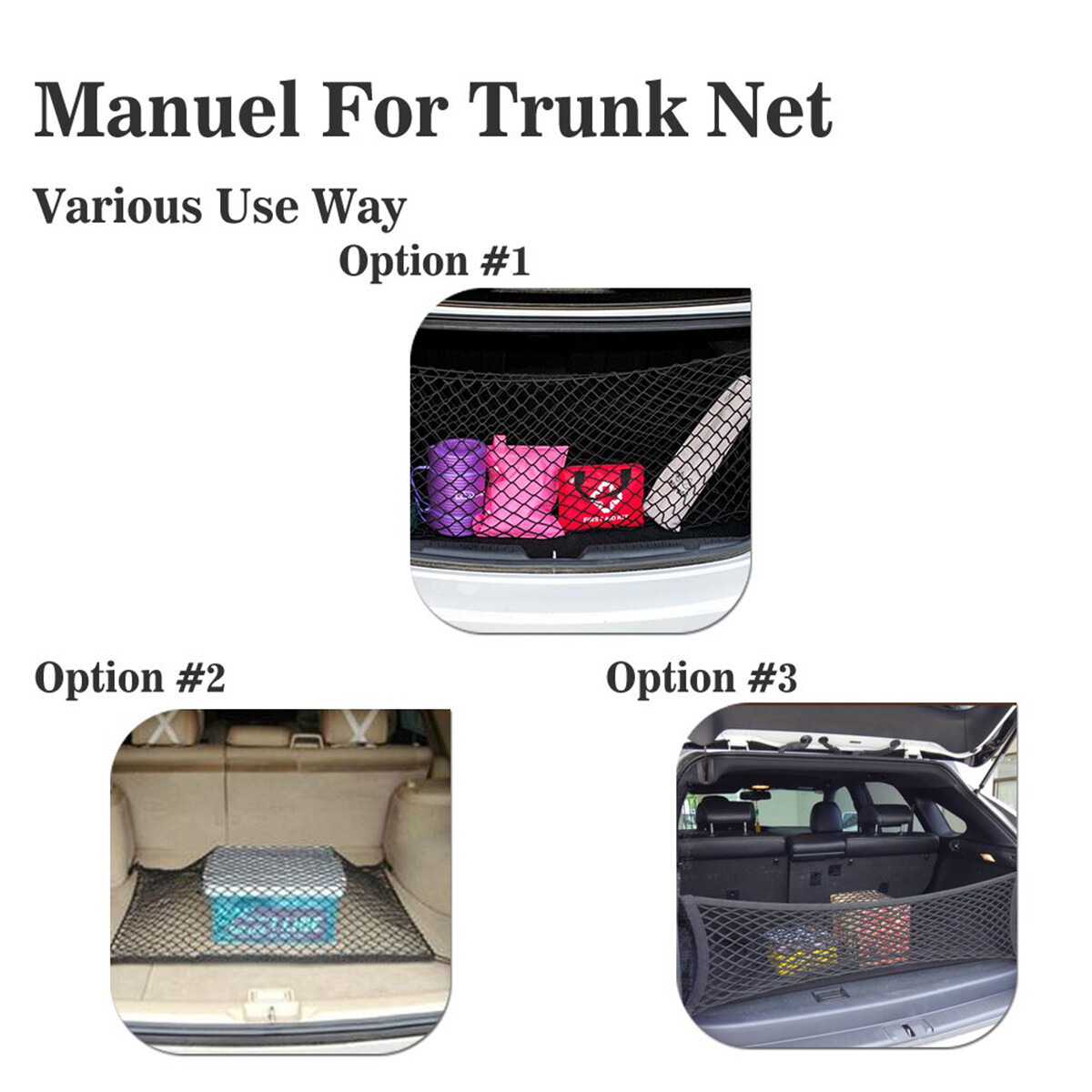 Car Accessories Envelope Style Trunk Cargo Net Storage Organizer Universal US
