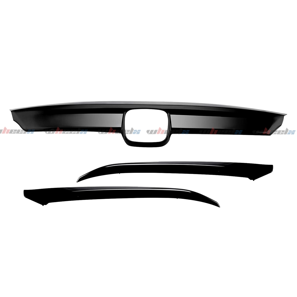 For 2018 2019 2020 Accord Gloss Black Front Grille Garnish Trim + Eyelid Cover