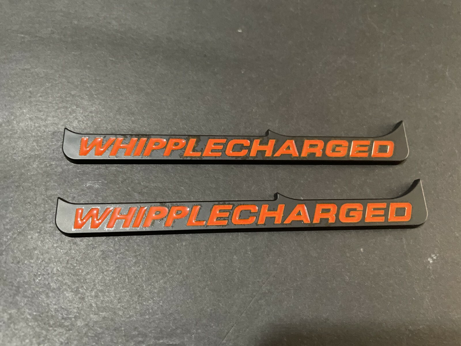 2015-2020 WHIPPLE CHARGED Emblems Badge Matte Black & Orange – 2pcs