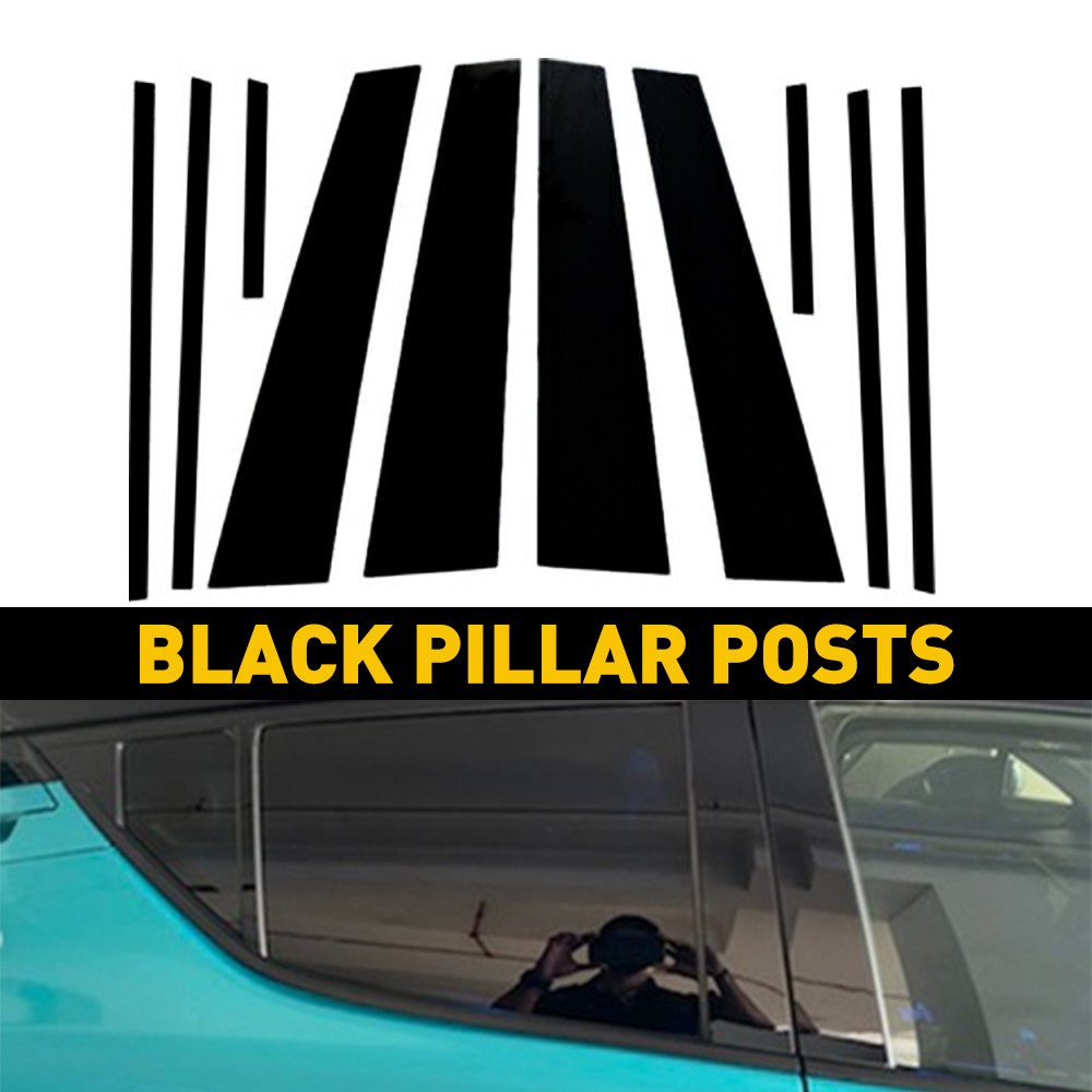 Pillar Posts 2019-2021 10pc Set Door Trim for Toyota Rav4 Mirror Cover Kit Black