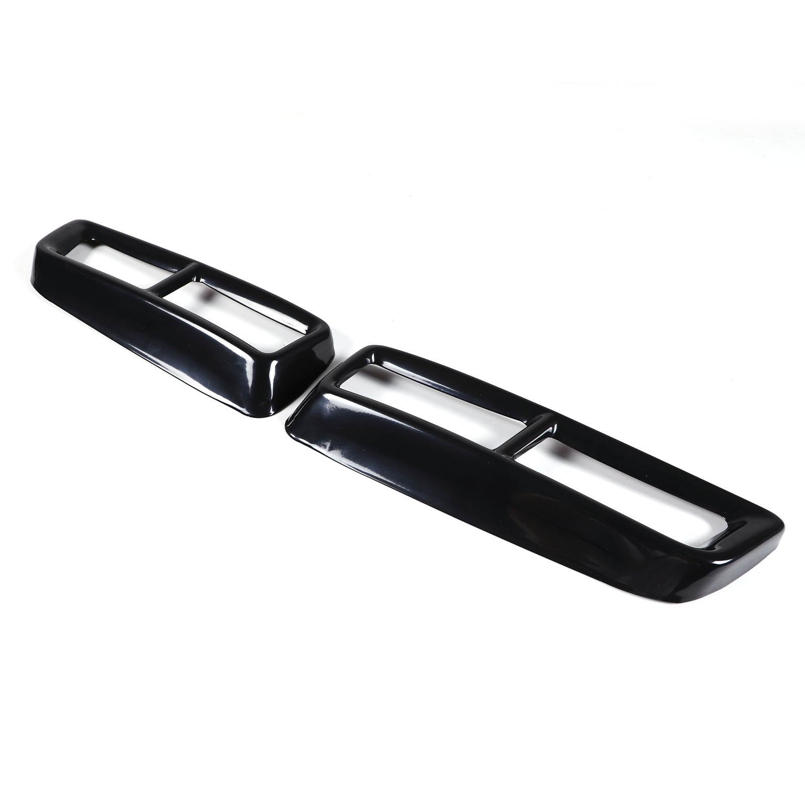 Gloss Black Exhaust Pipe Protect Cover Trims For Cadillac Escalade 2021-2023 2PC