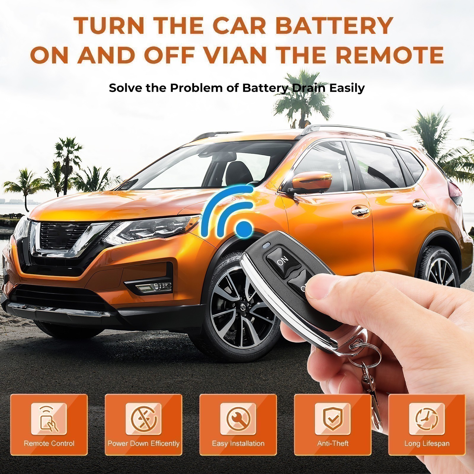 Remote Battery Disconnect Switch 12V 24V 240A Battery Kill Switch for Auto ATV
