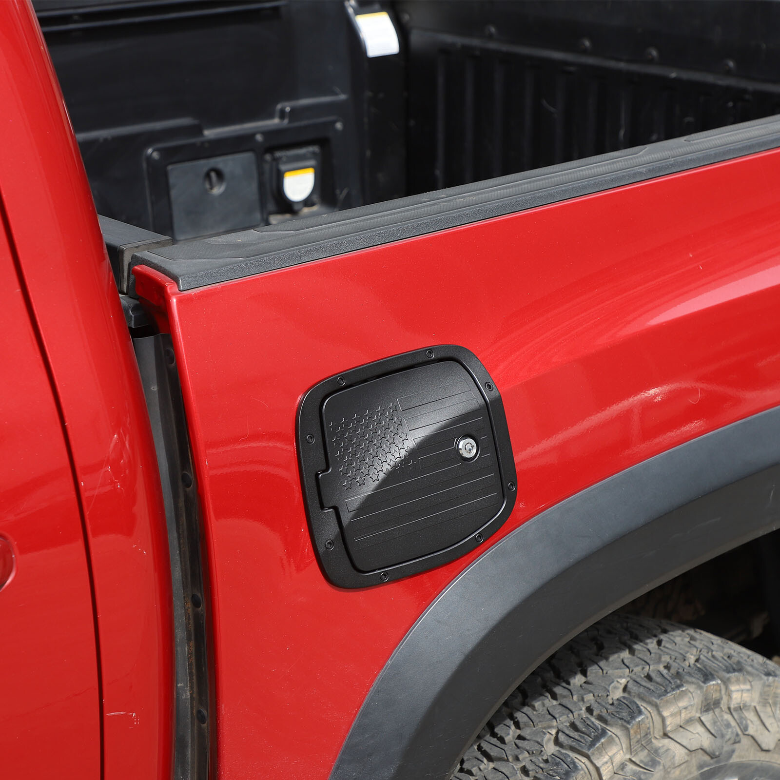 Aluminum Door Fuel Filler Gas Tank Cover Cap W/Lock For Toyota Tacoma 2016-2022