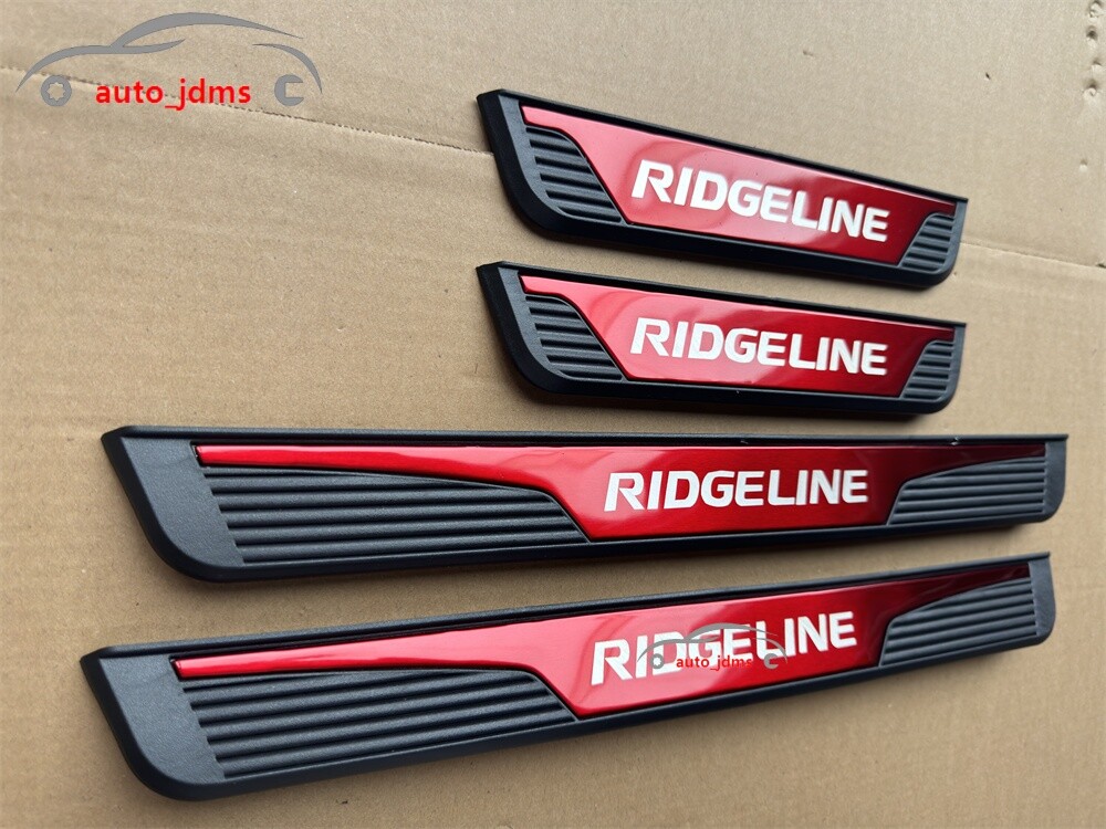 For Honda Ridgeline Red Steel Car Door Scuff Sill Cover Panel Step Protector X4
