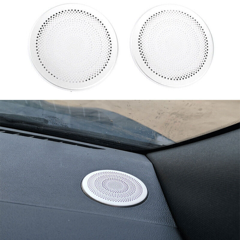 2PCS Silver Steel Frame Cover Trim For Ford Escape Kuga 20-21 Dashboard Speaker