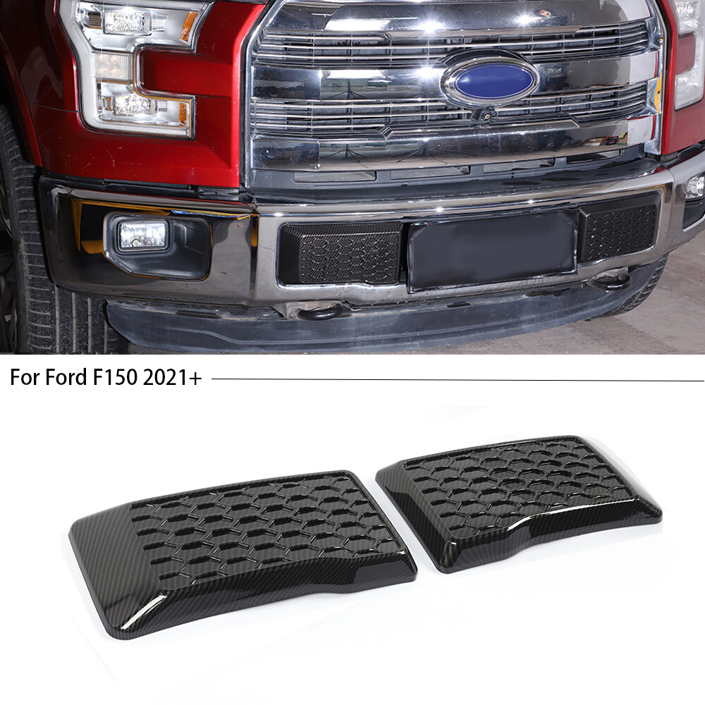 For Ford F150 2015-2020 Carbon Fiber Front Bumper Corner Panel Cover Trim Bezels