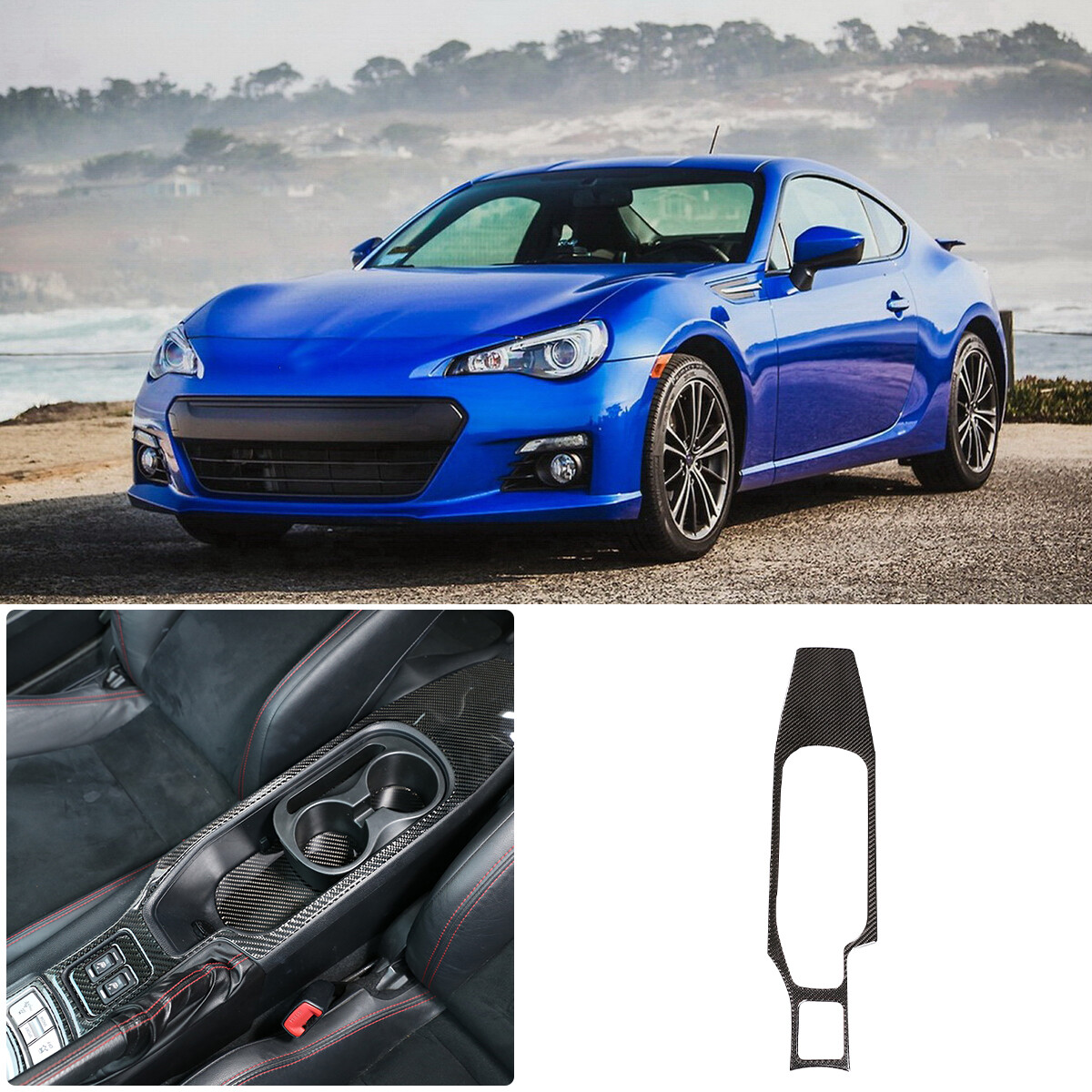 Carbon Fiber Watecup Panel Trim Cover For Toyota GT86 Scion FR-S Subaru BRZ 16+