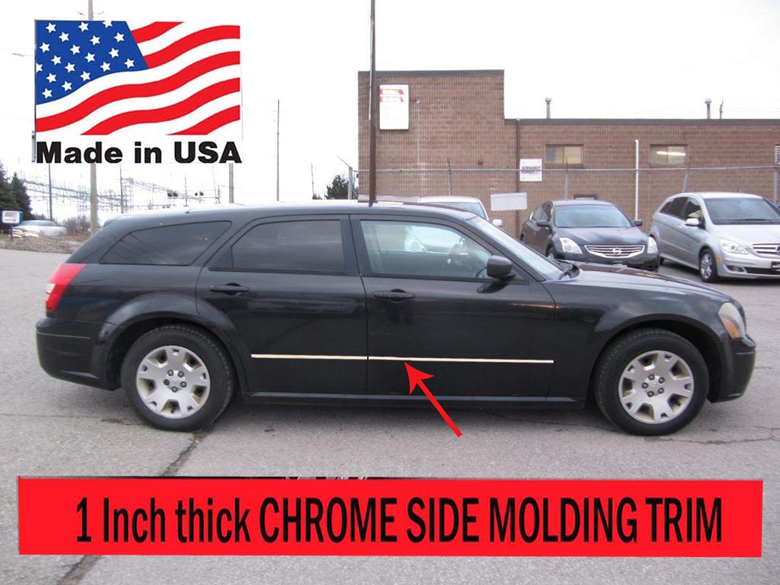 Flexible Chrome Side Door Molding Rocker Panel Trim Kit For MAGNUM 2004-2008**