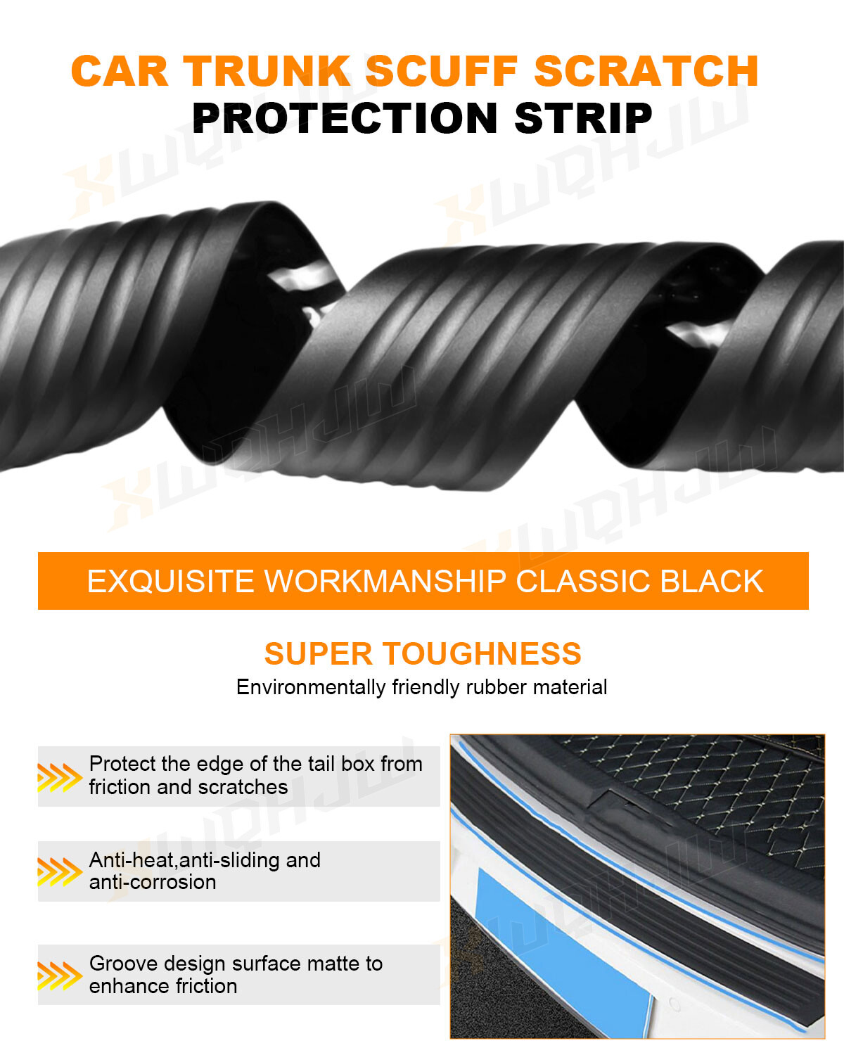 For Jeep Grand Cherokee 1999-2010 Rubber Rear Bumper Protector Scratch Guard