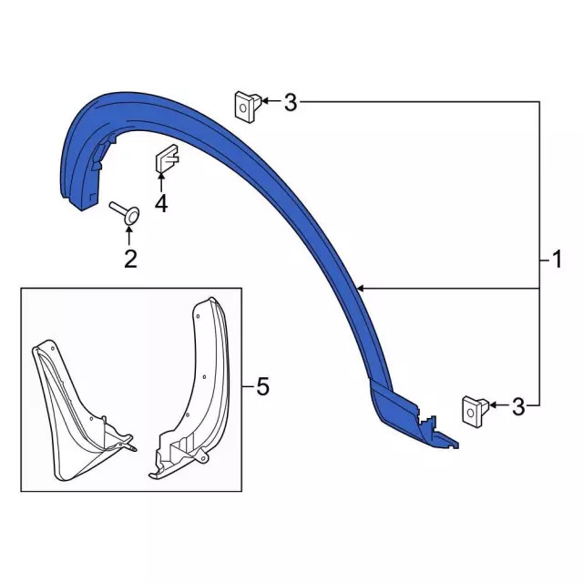 Genuine Ford Wheel Opening Molding LB5Z-7829164-AA
