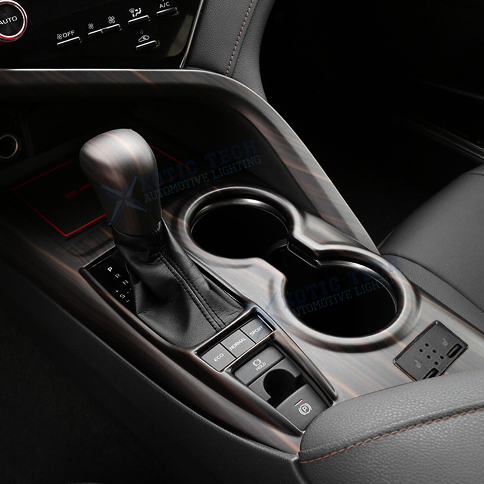 For Toyota Camry XLE/XSE 2018-2024 Black Wood Grain Center Gear Shift Box Cover