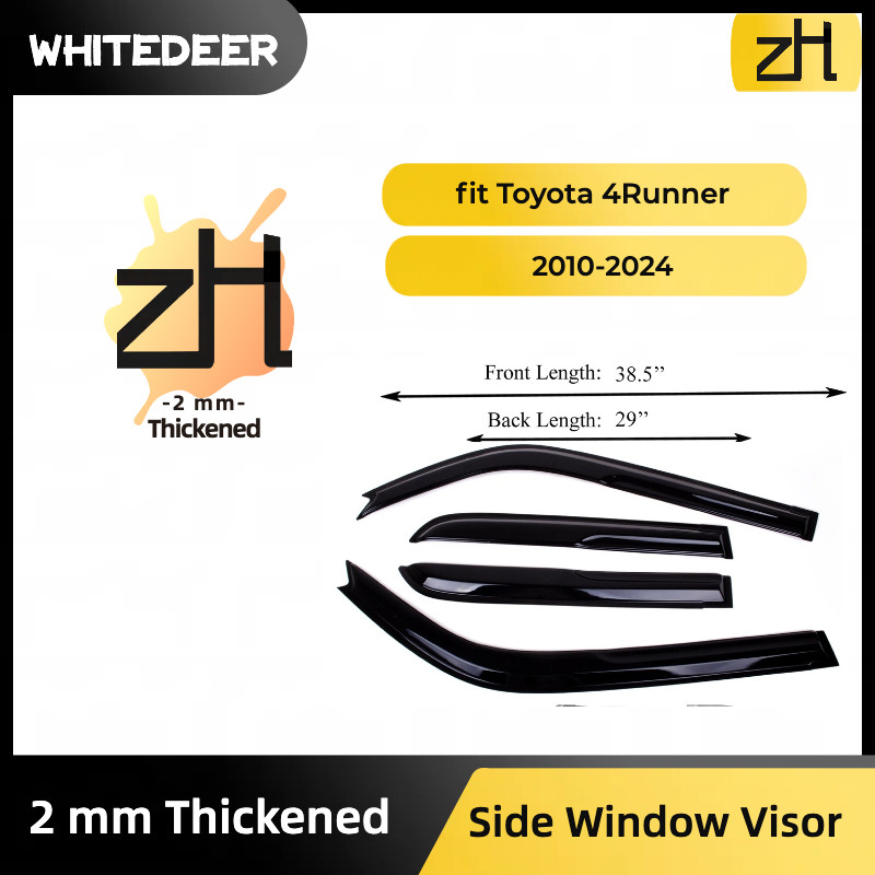 Fits for 2010-2024 Toyota 4Runner Acrylic Window Visor Sun Rain Deflector Guard