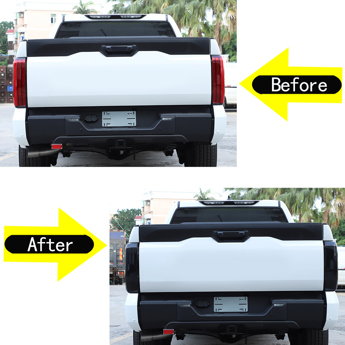 Smoked Blackout Tail Light Lamp Cover Bezel Overlay Trim For Toyota Tundra 2022+
